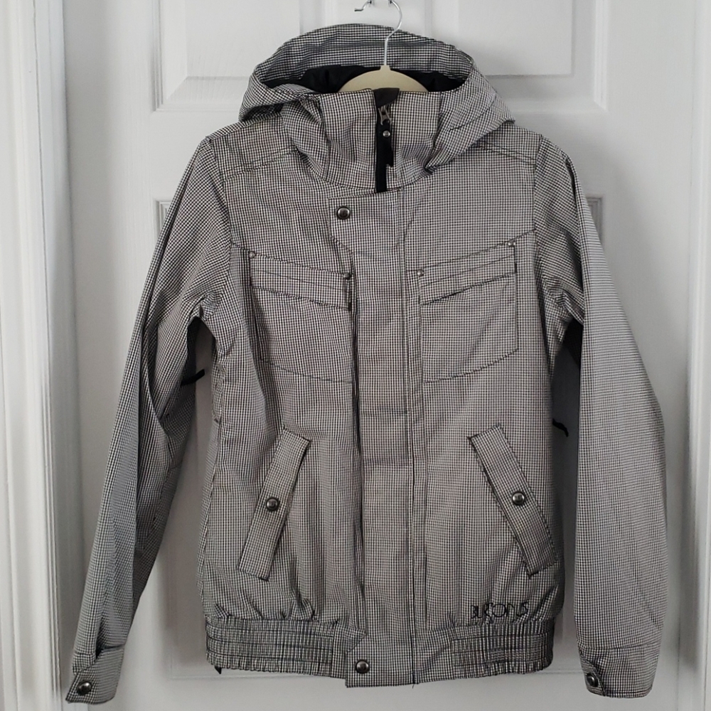 Burton ski jacket women's small- b&w checkered